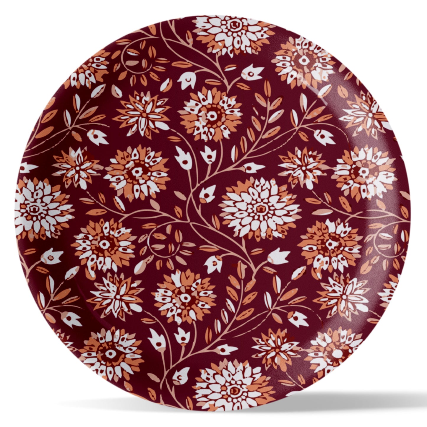 Ethnic Pink Floral Printed Wall Plate