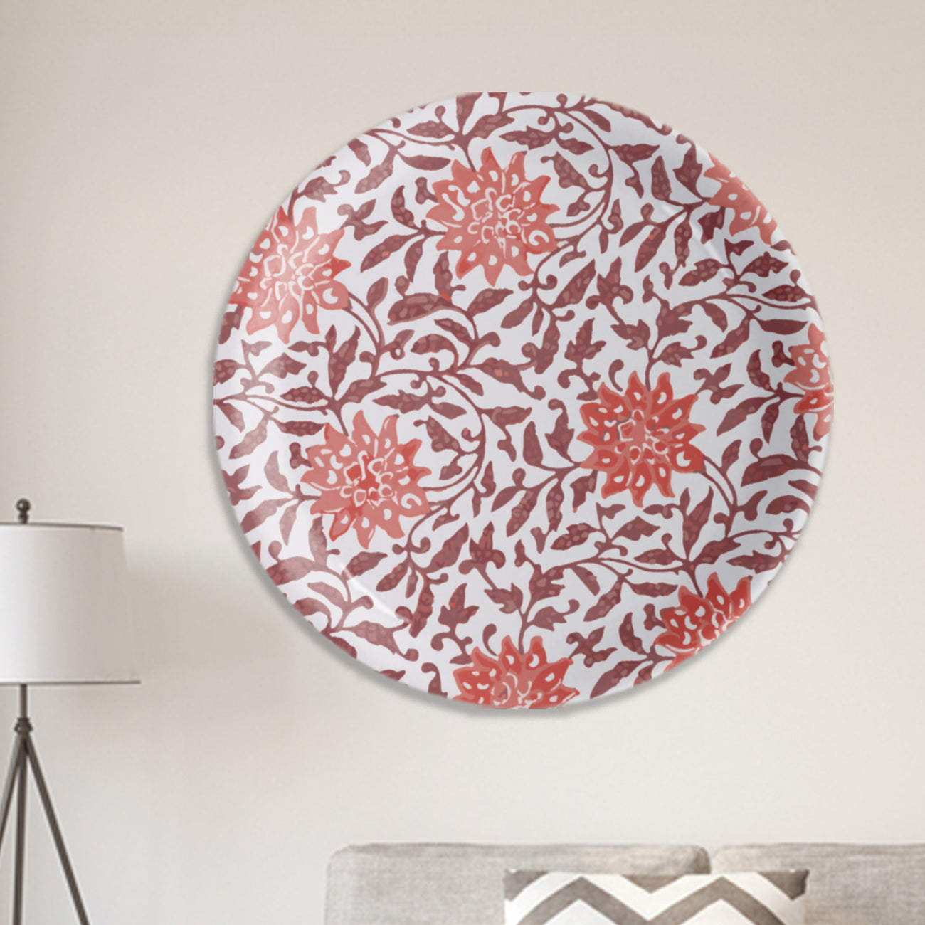 Ethnic Floral Printed Dual Tone Wall Plate