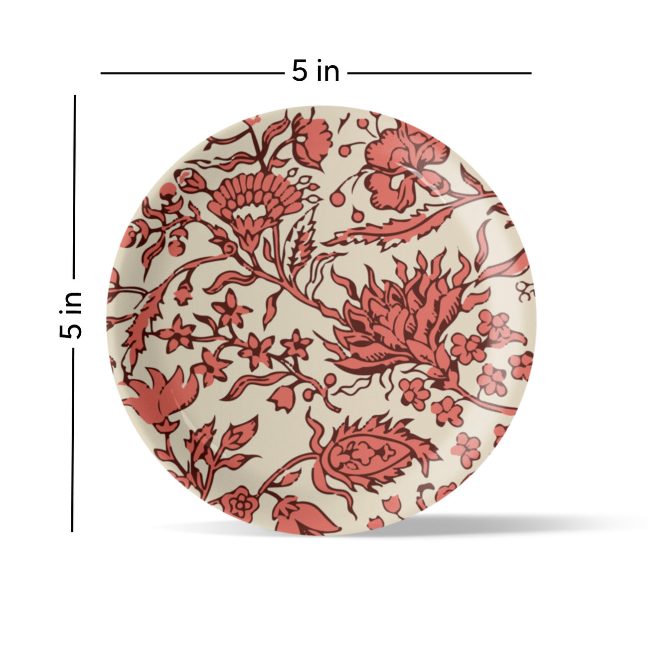 Ethnic Floral Printed Wall Plate White Base