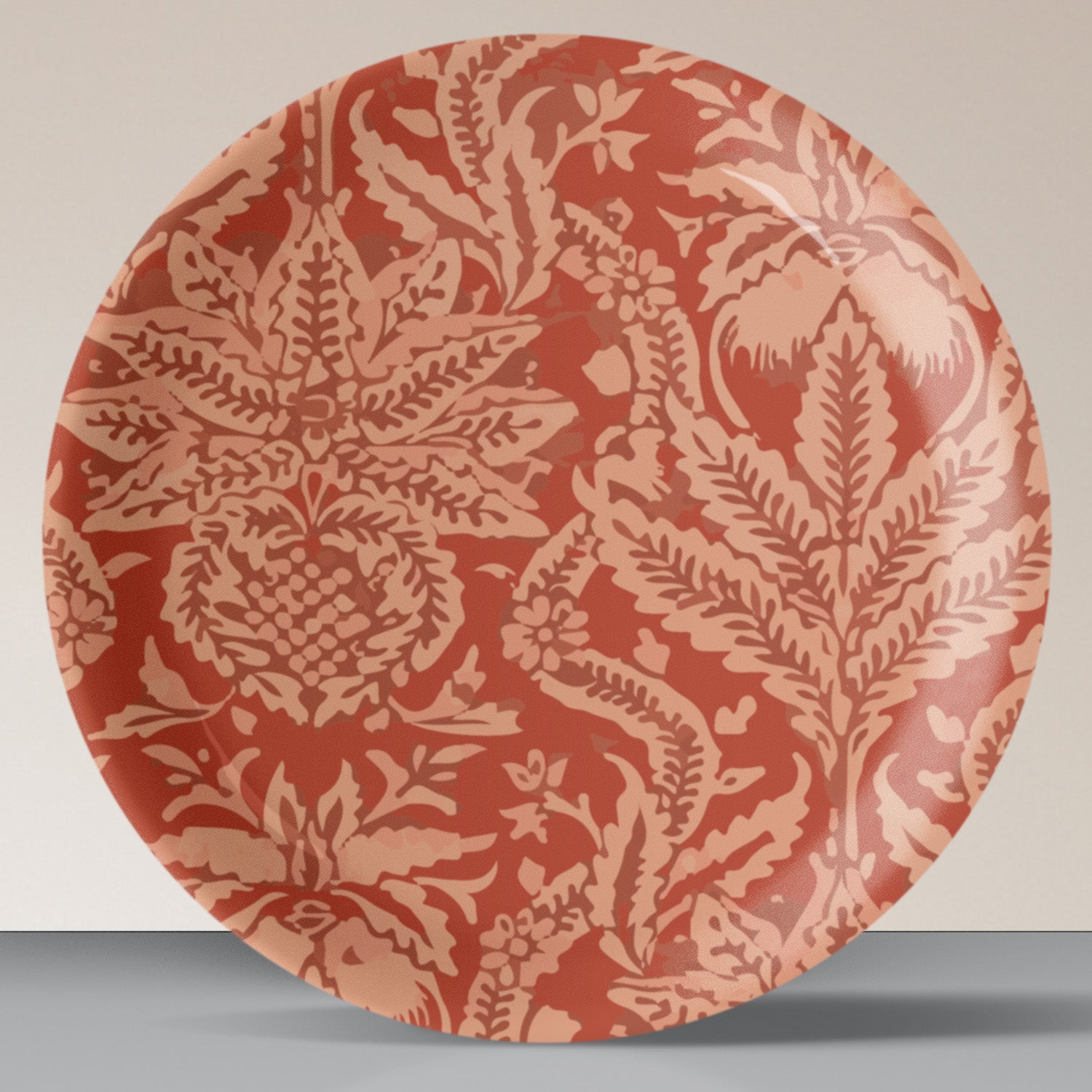 Ethnic Floral and Leaf Printed Wall Plate