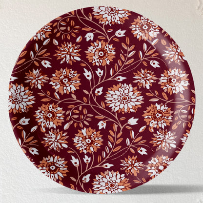 Ethnic Floral Printed Wall Plate Set of 6