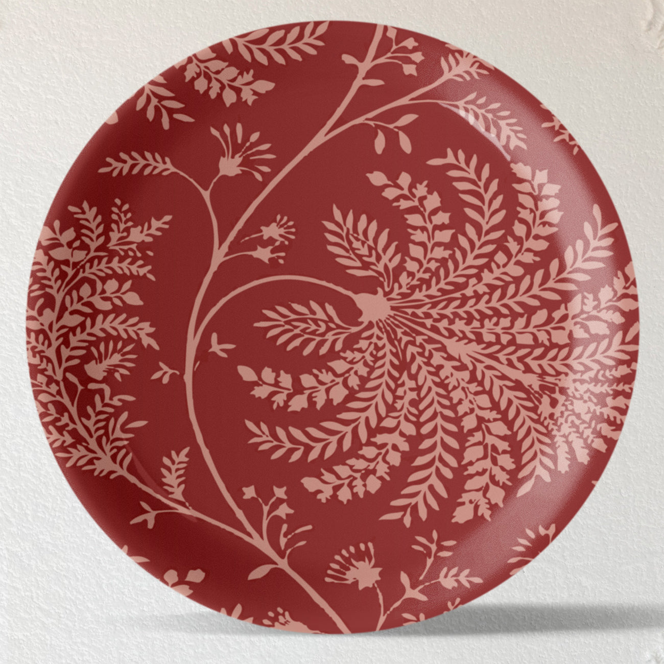 Ethnic Floral Printed Wall Plates Set of 6