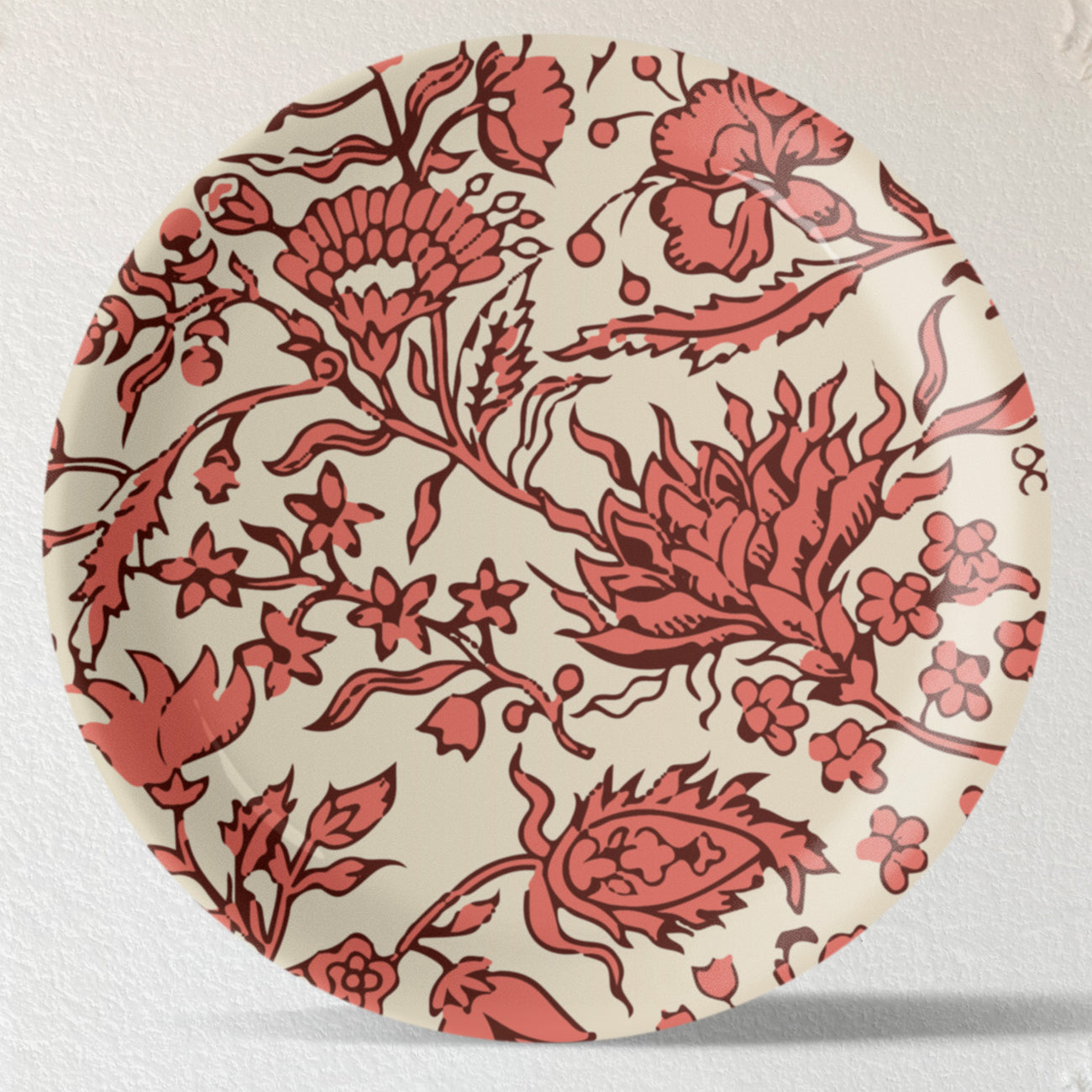 Ethnic Floral Printed Wall Plates Set of 6