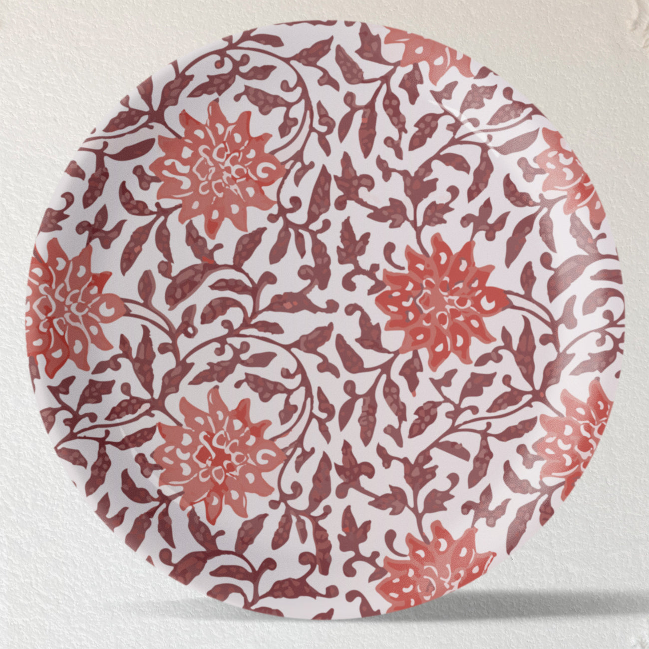 Ethnic Floral Printed Wall Plates Set of 6