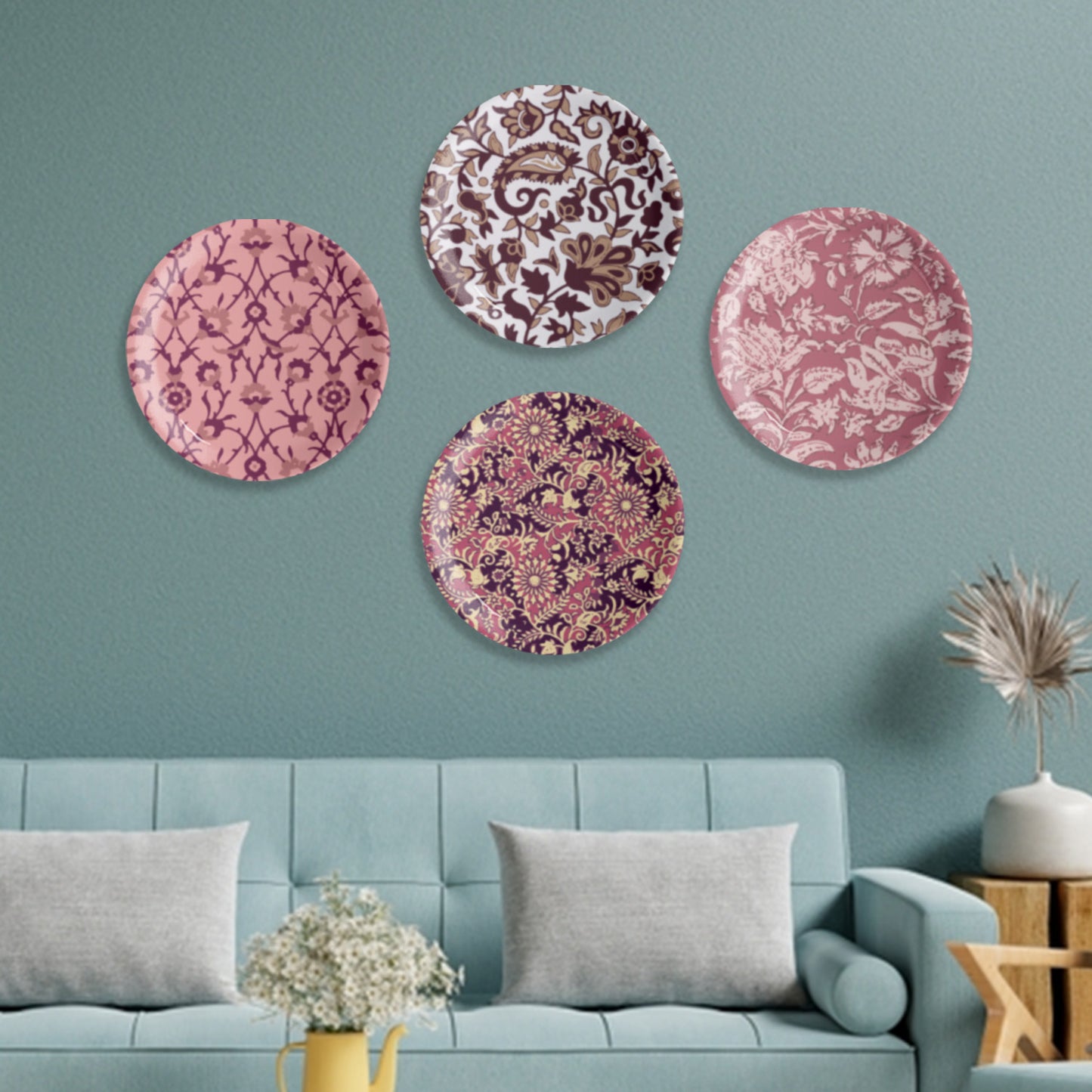 Ethnic Floral Design Wall Plate