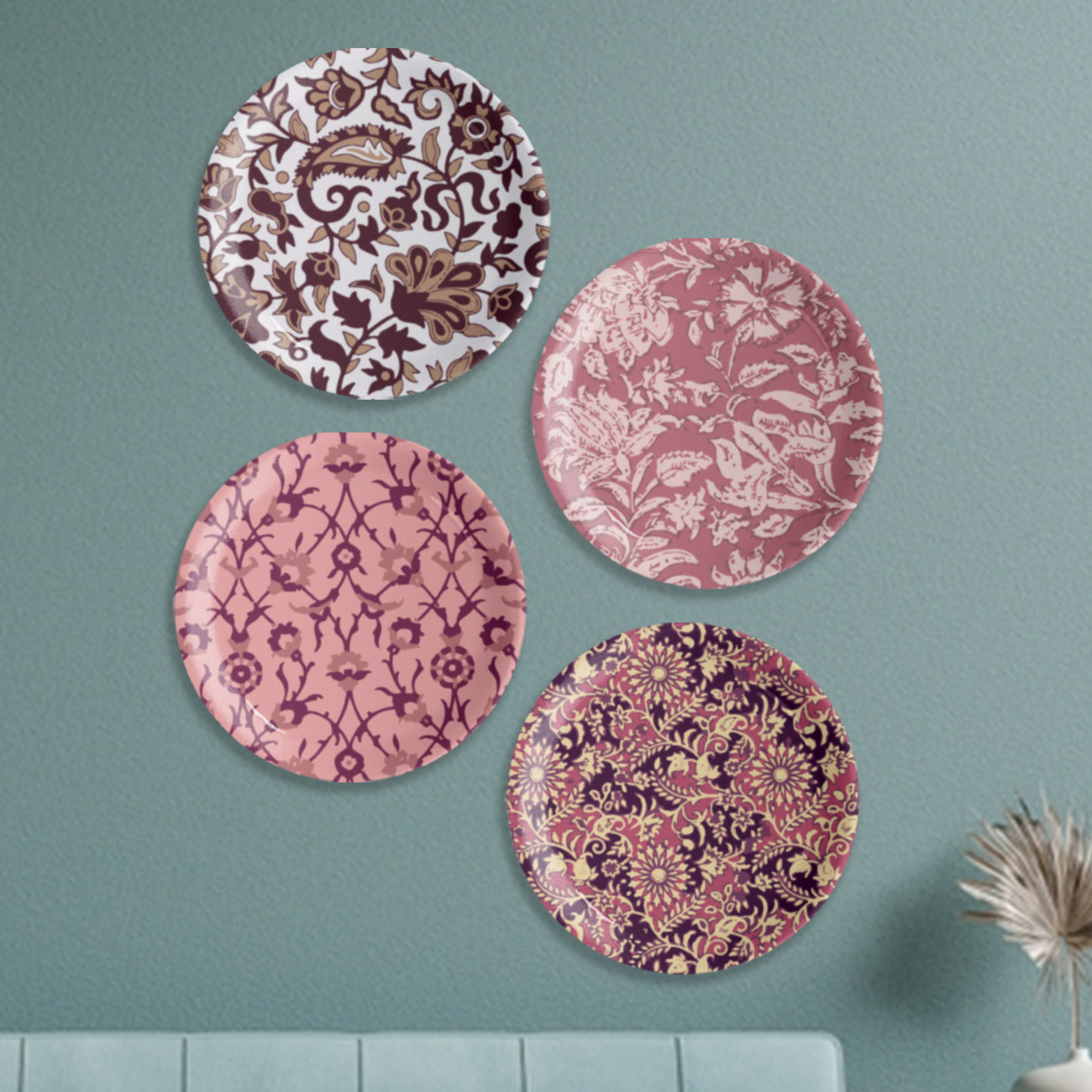 Ethnic Floral Theme Wall Plate