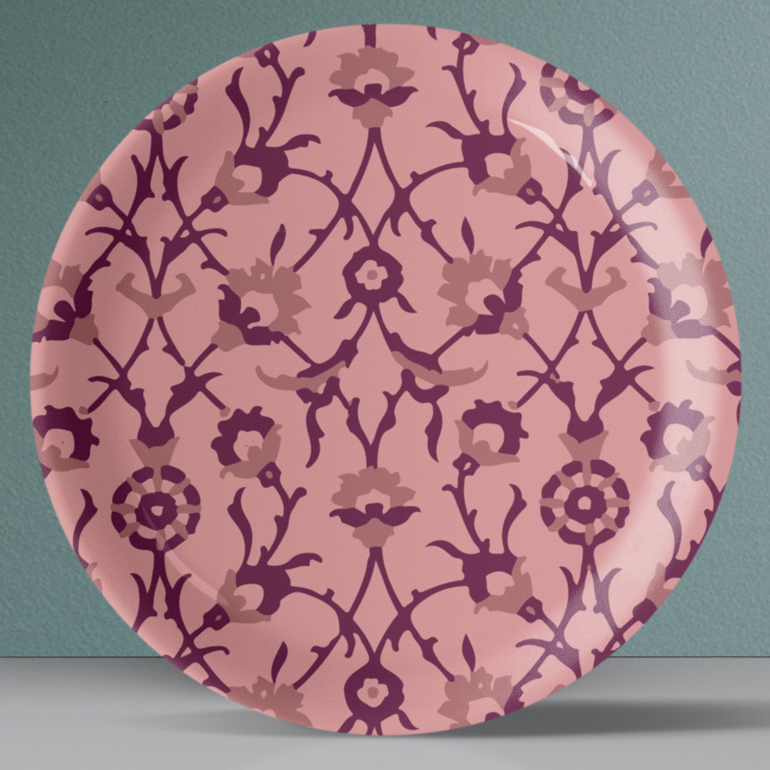 Ikat Print Porcelain Wall Plate