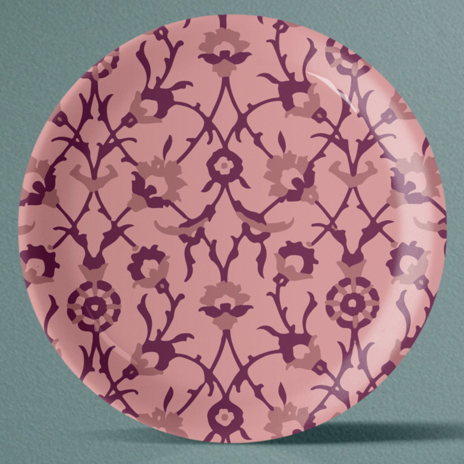 Ikat Print Porcelain Wall Plate