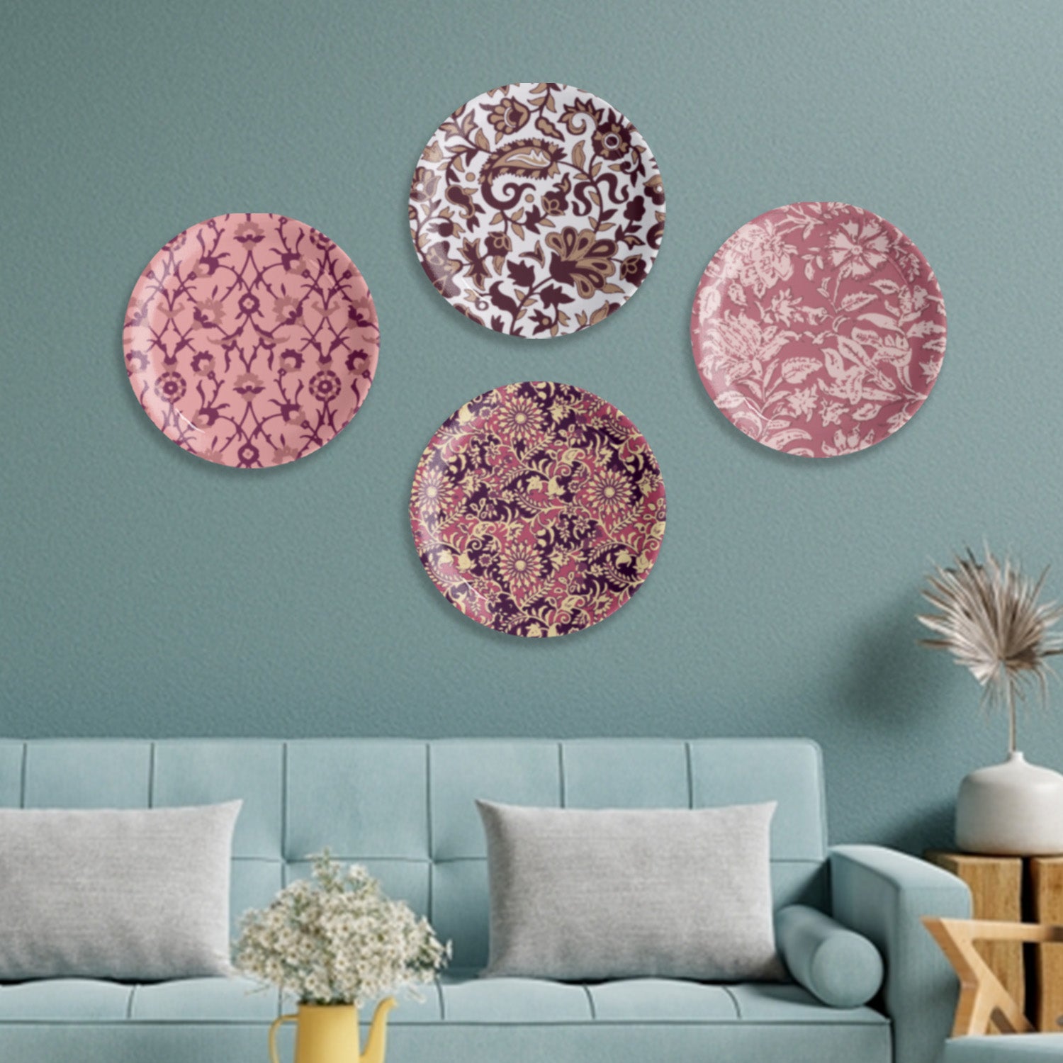 Ikat Print Porcelain Wall Plate