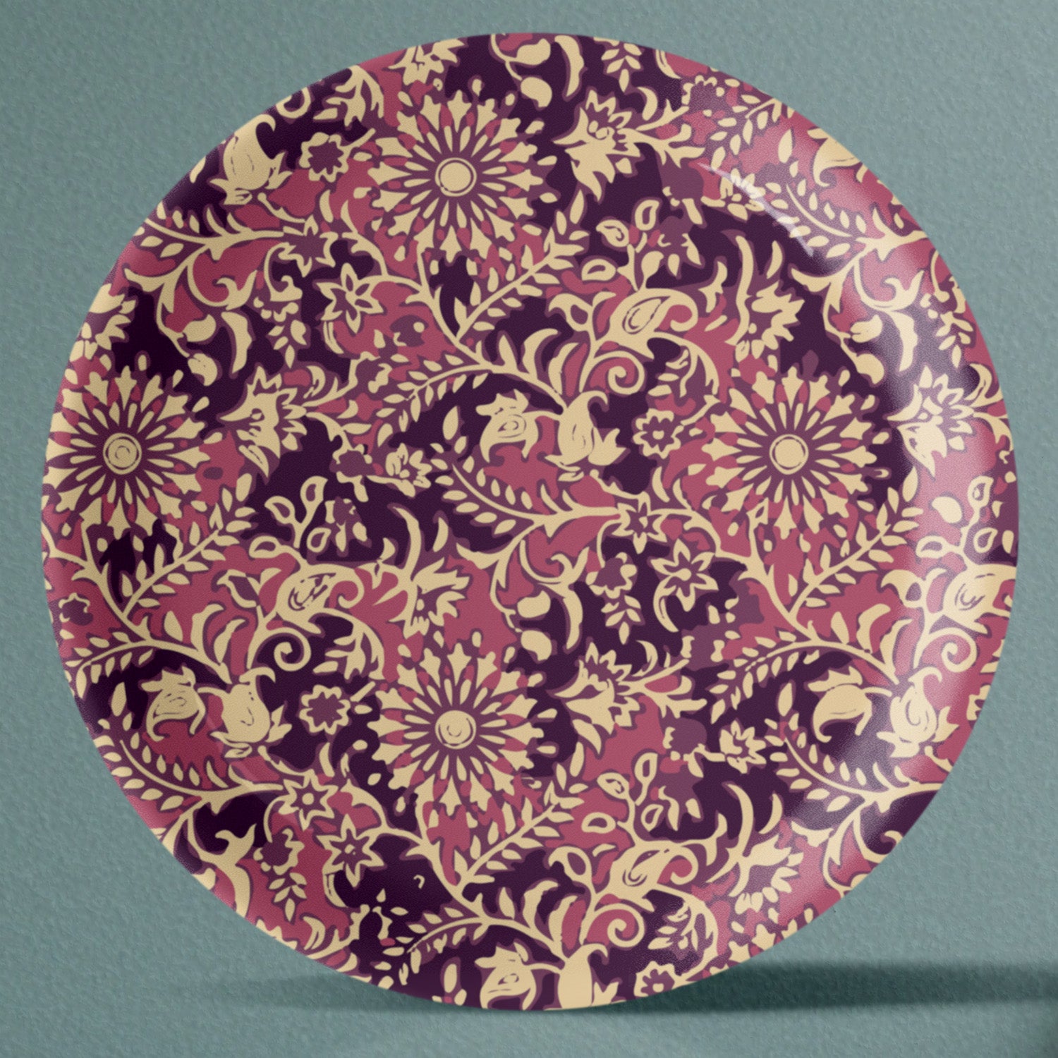 Ikat Print Porcelain Wall Plate Set of 5