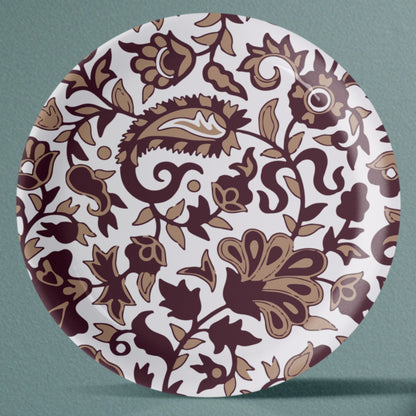 Ikat Print Porcelain Wall Plate Set of 5