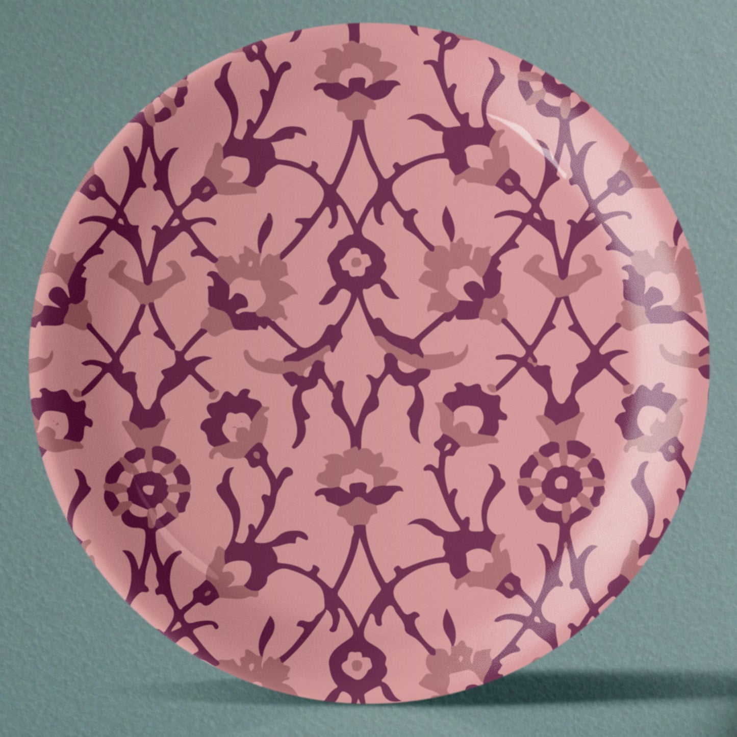 Ikat Print Porcelain Wall Plate Set of 5