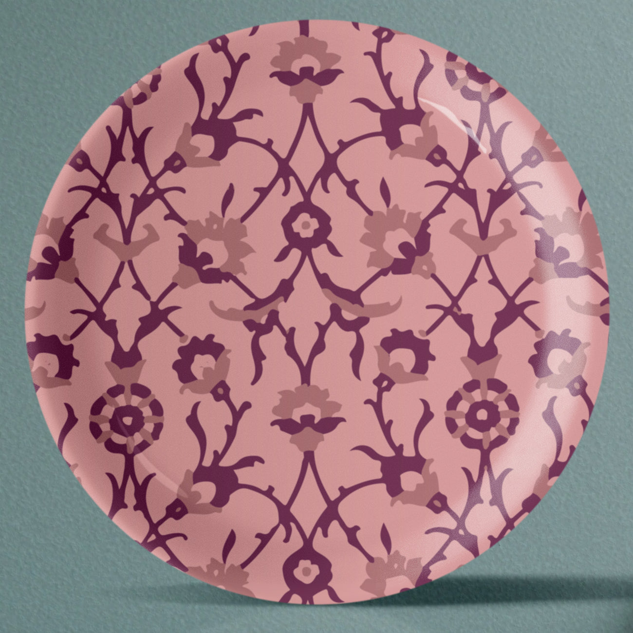 Ikat Print Porcelain Wall Plates Set of 5