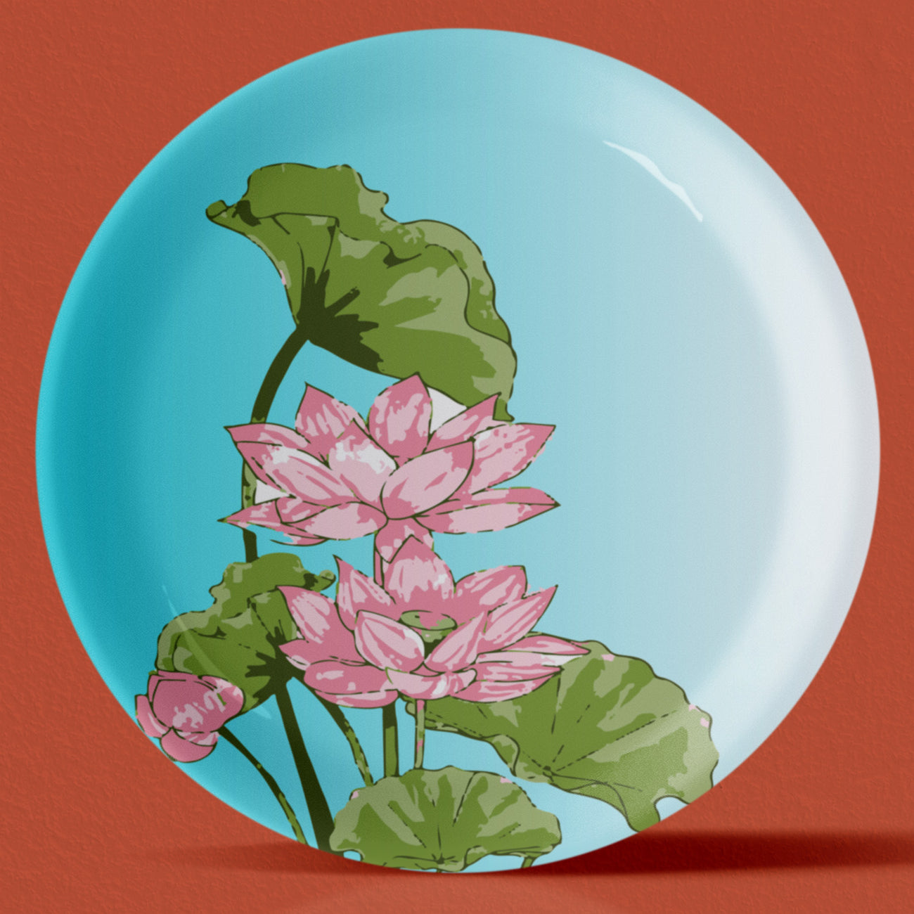 Pichwai Flower Print Porcelain Wall Plate