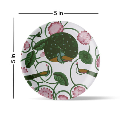 Pichwai Floral Print Porcelain Wall Plate