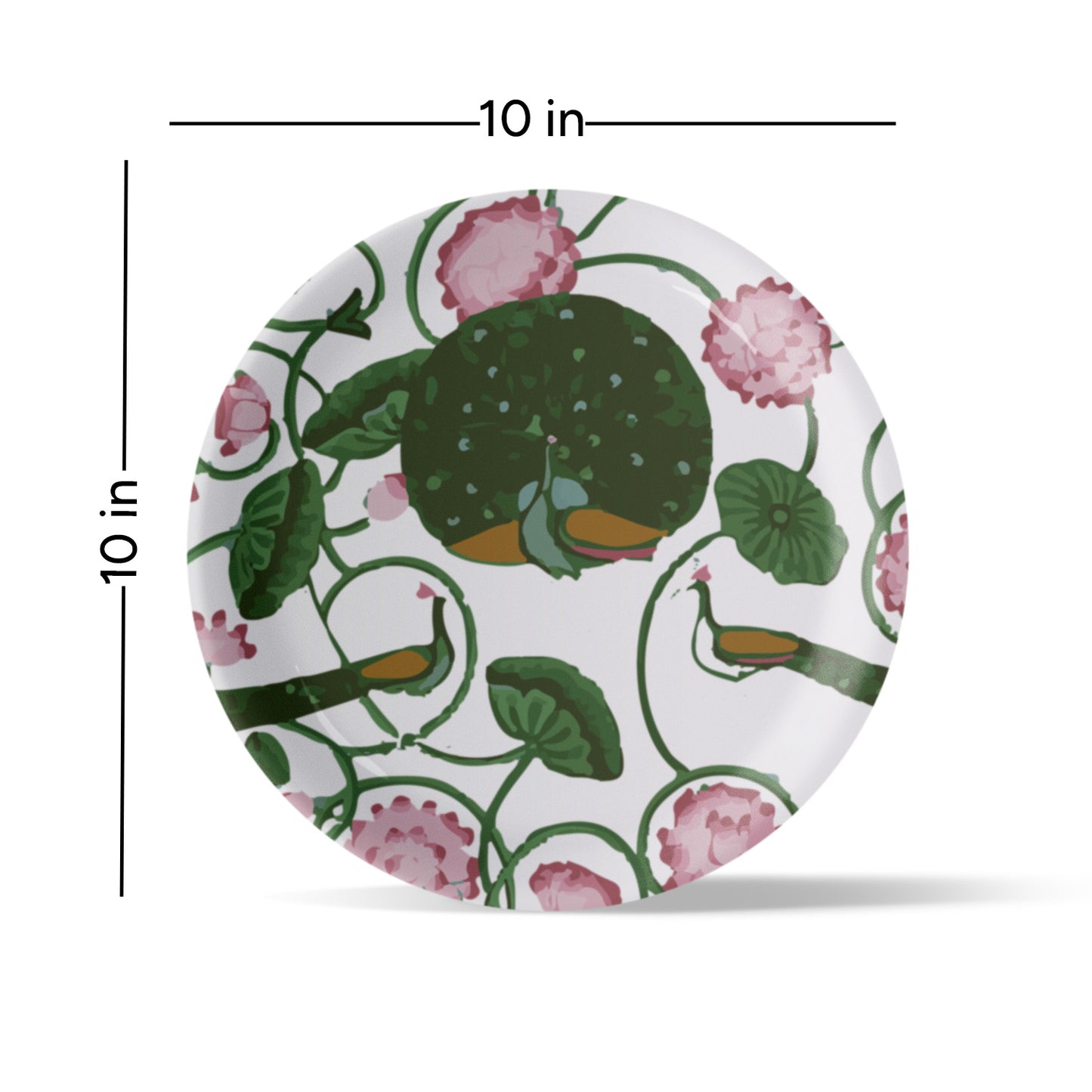 Pichwai Floral Print Porcelain Wall Plate