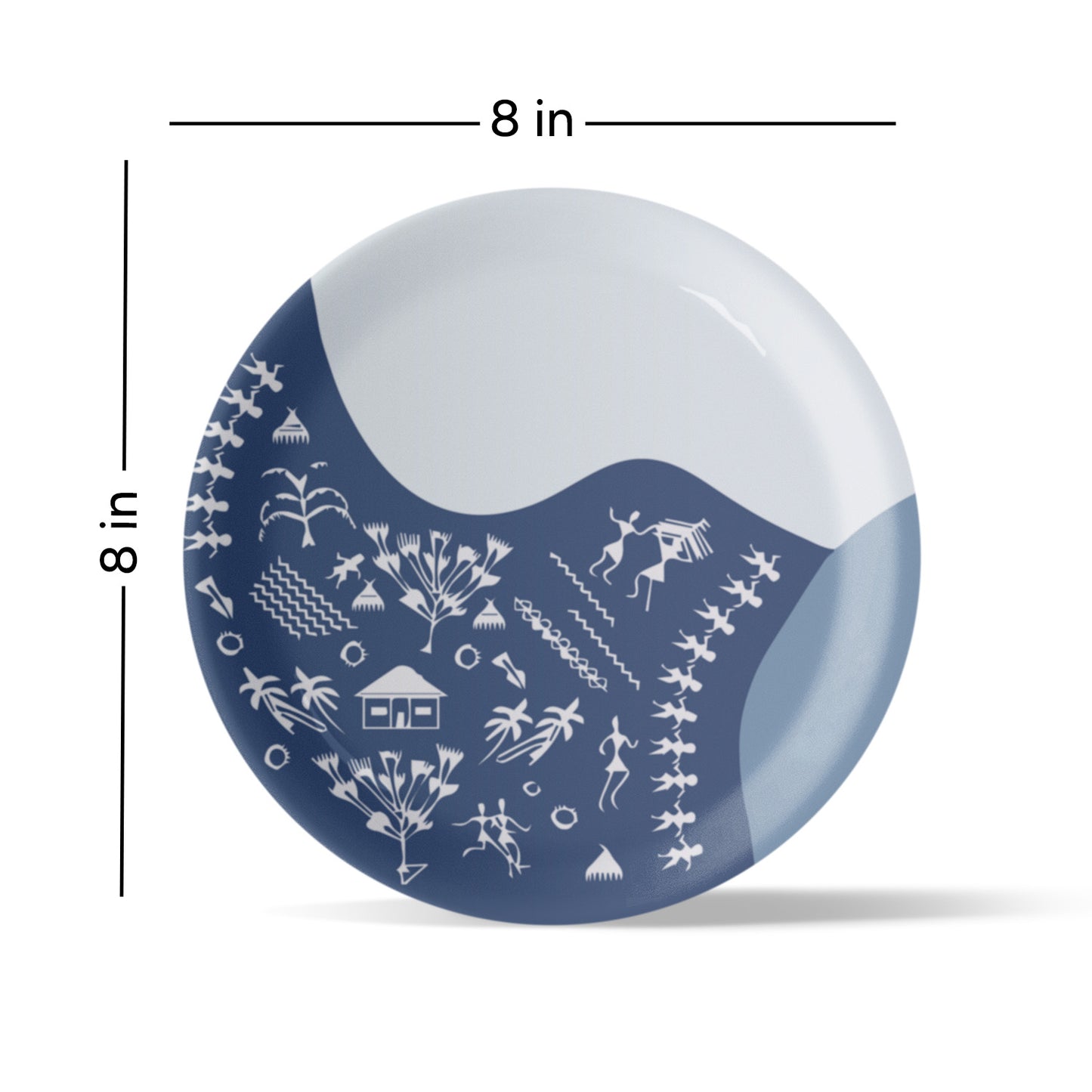 Modern Fusion Warli Floral Wall Plate