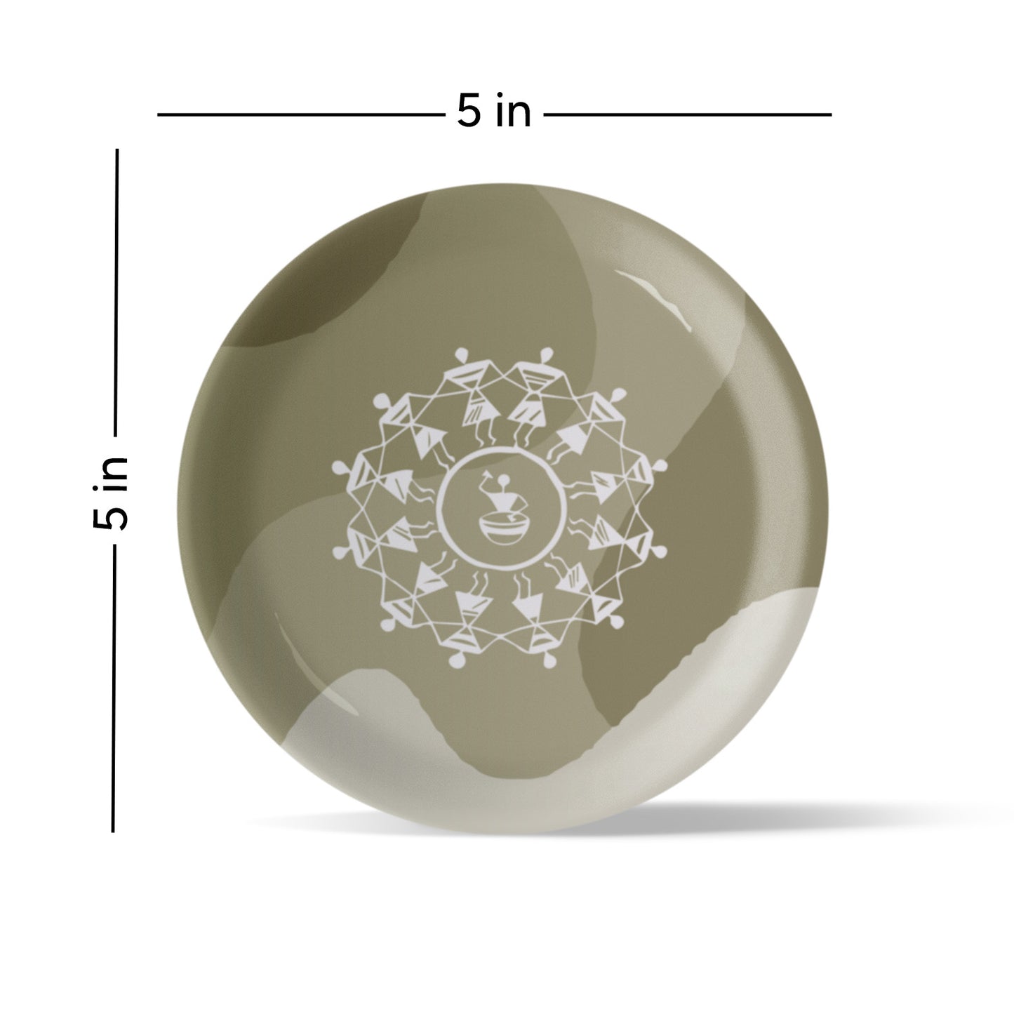 Modern Warli Floral Wall Plate Set of 5