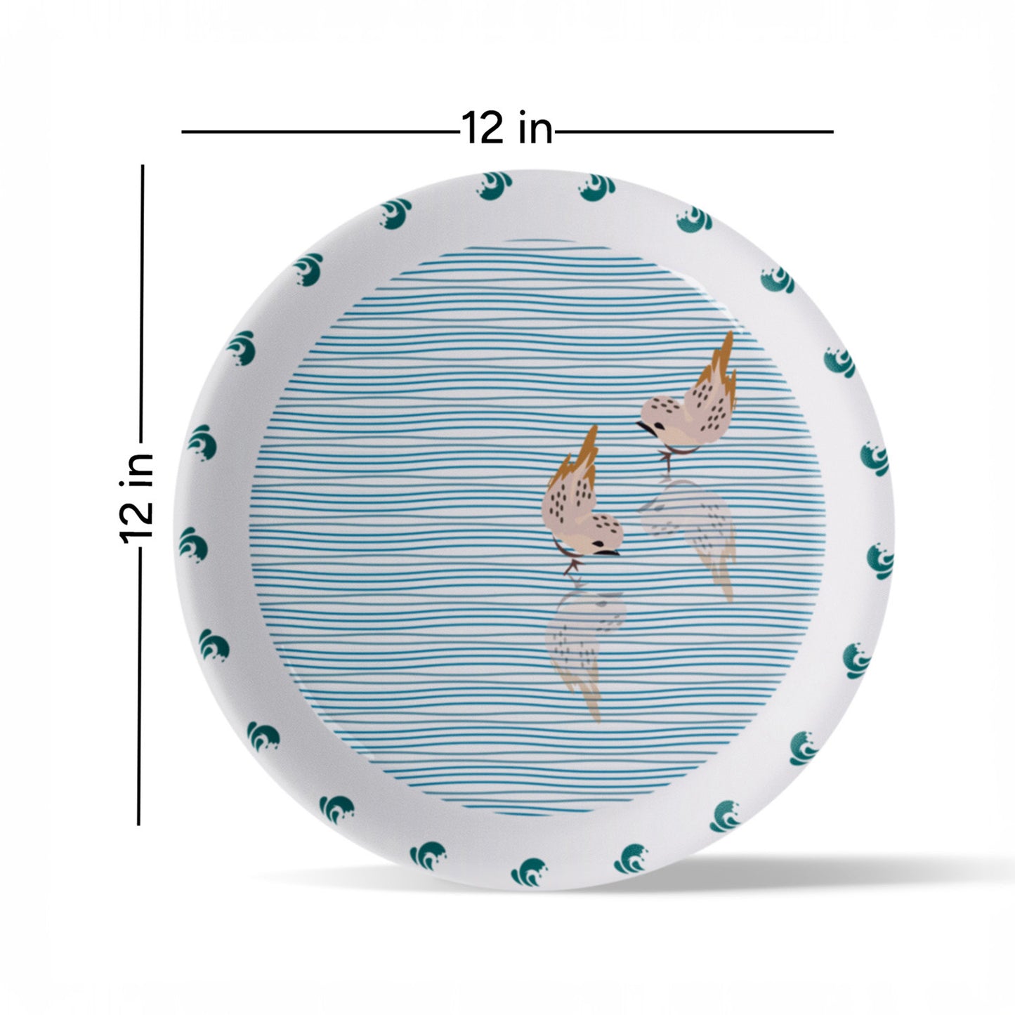 Sea-Inspired bird Abstract Art Collection Porcelain Wall Plate