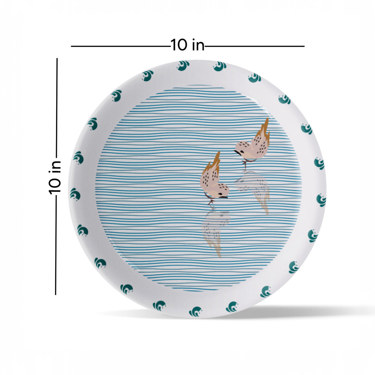 Sea-Inspired bird Abstract Art Collection Porcelain Wall Plate