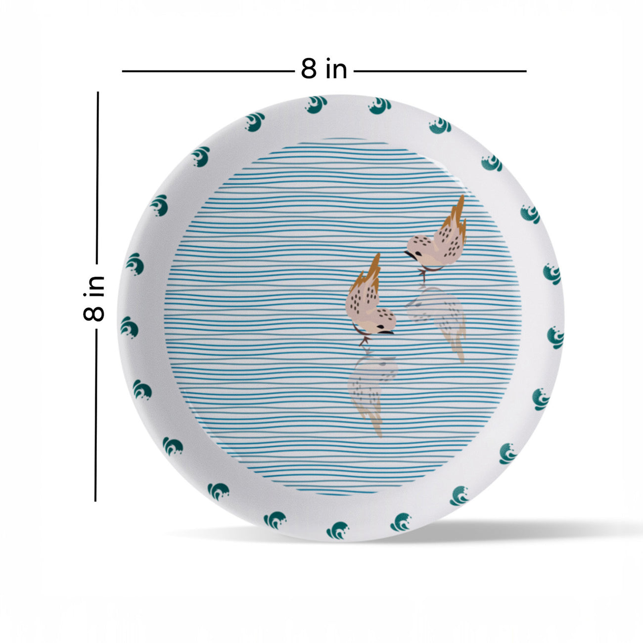 Sea-Inspired bird Abstract Art Collection Porcelain Wall Plate