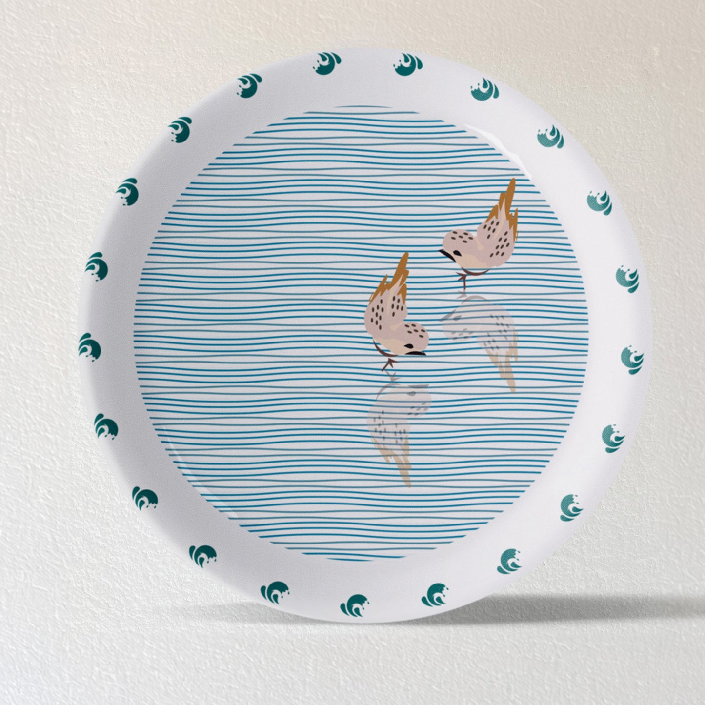 Sea-Inspired bird Abstract Art Collection Porcelain Wall Plate