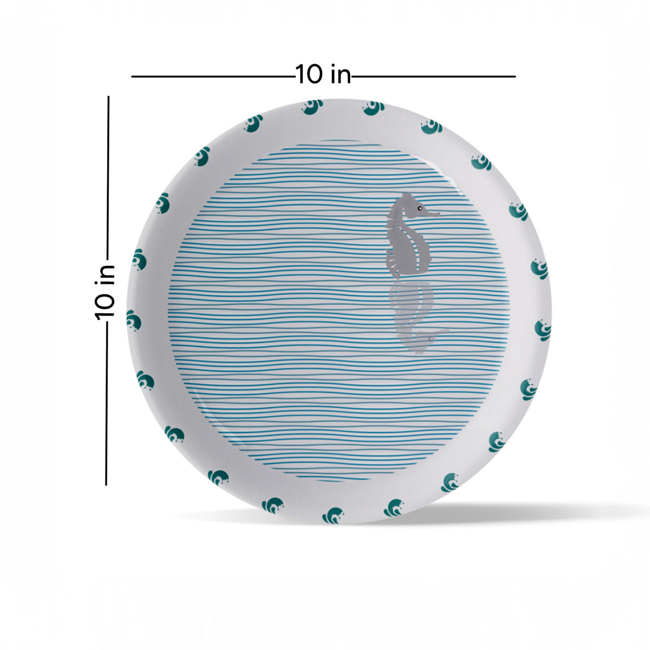 Sea-Inspired sea horse Abstract Art Collection Porcelain Wall Plate