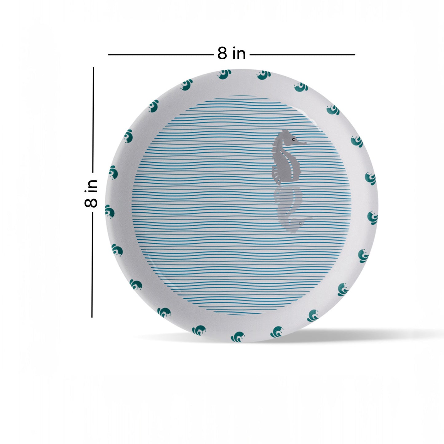 Sea-Inspired sea horse Abstract Art Collection Porcelain Wall Plate