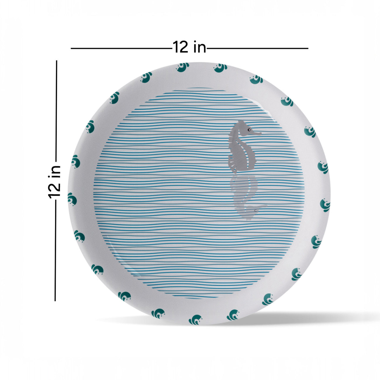 Sea-Inspired sea horse Abstract Art Collection Porcelain Wall Plate