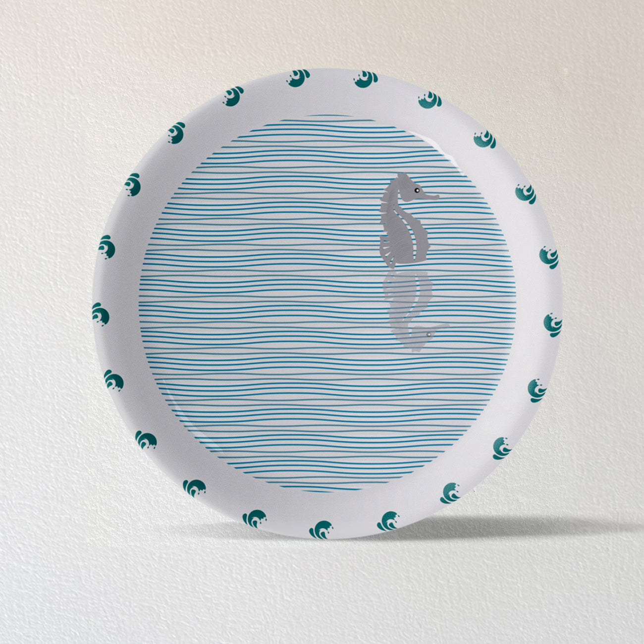 Sea-Inspired sea horse Abstract Art Collection Porcelain Wall Plate