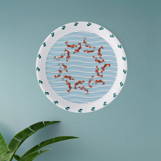 Sea-Inspired fish Abstract Art Collection Porcelain Wall Plate