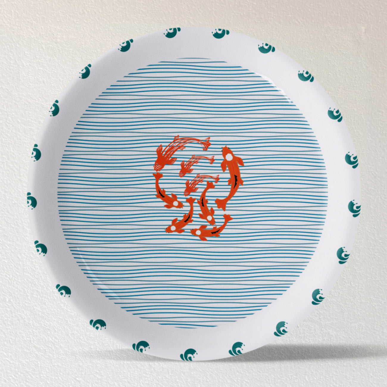 Sea-Inspired geometry fish Abstract Art Collection Porcelain Wall Plate