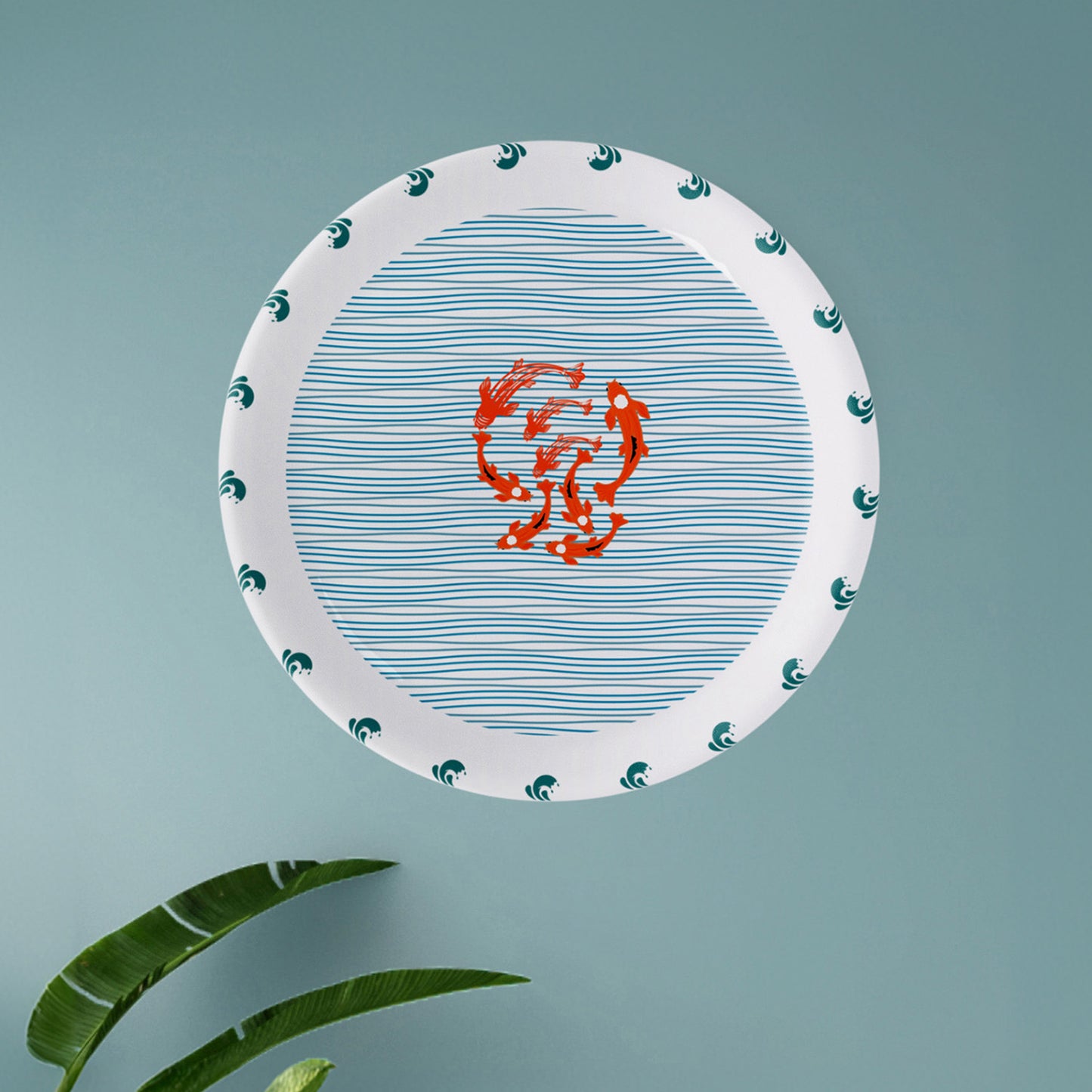 Sea-Inspired geometry fish Abstract Art Collection Porcelain Wall Plate