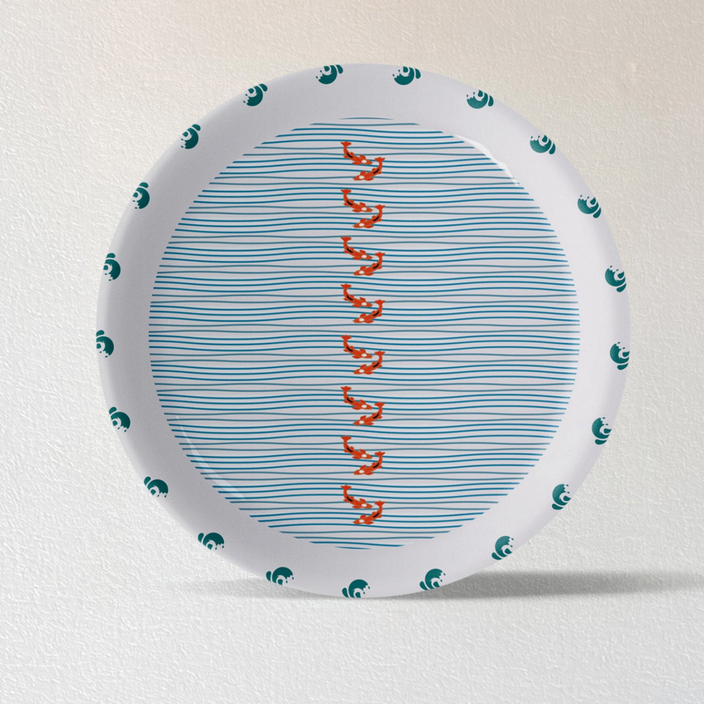 Sea-Inspired symmetry fish Abstract Art Collection Porcelain Wall Plate