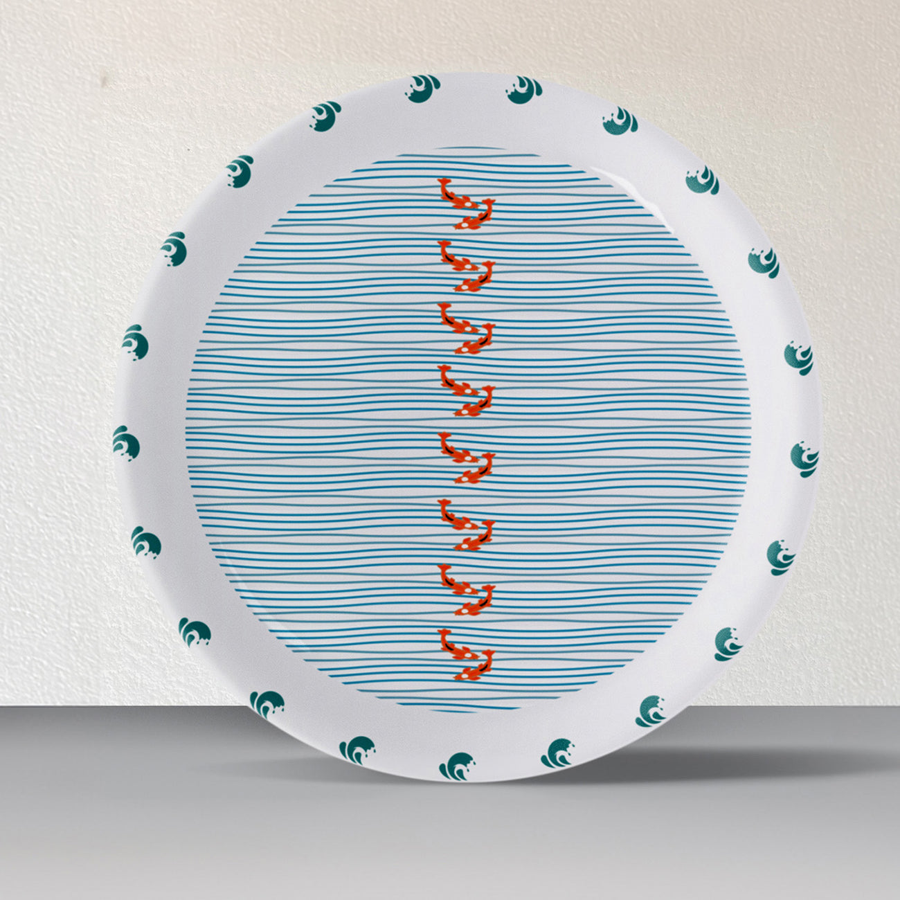 Sea-Inspired symmetry fish Abstract Art Collection Porcelain Wall Plate