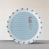 Sea-Inspired waves and fish Abstract Art Collection Porcelain Wall Plate Set of 6