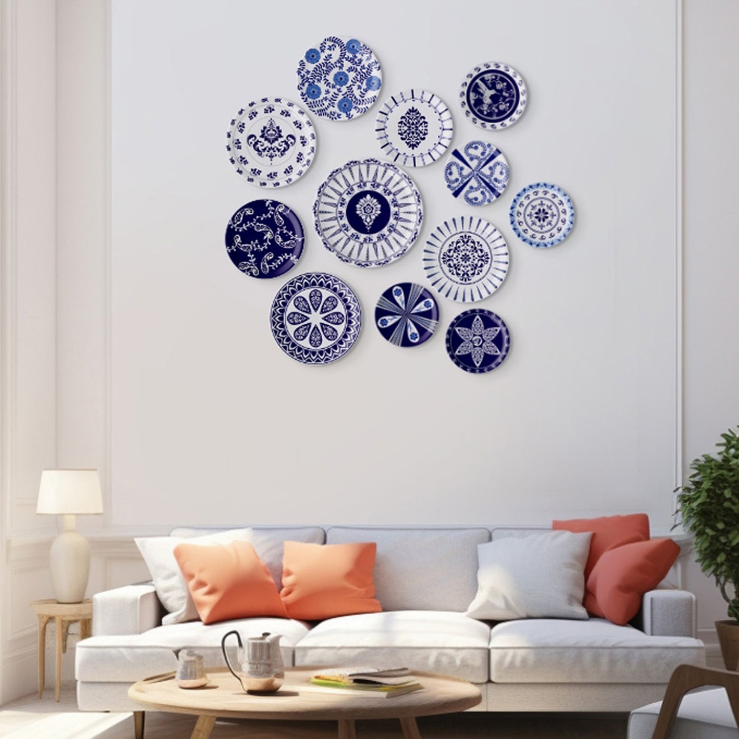 Elegant Blue Pottery Art for Every Space Wall Plate