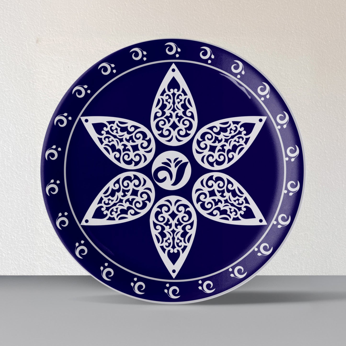 Elegant Blue Pottery flower Art for Every Space Wall Plate