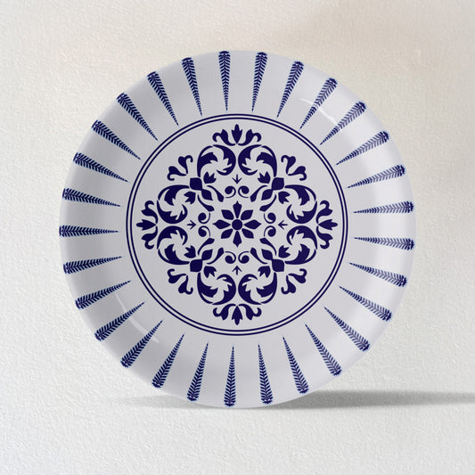 Elegant Blue Pottery symmetry floral for Every Space Wall Plate