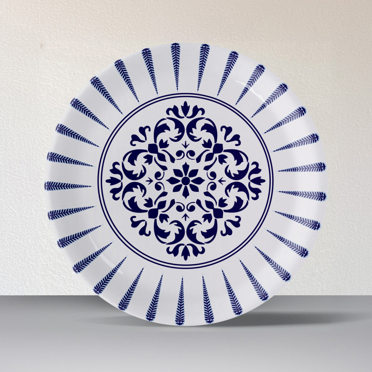 Elegant Blue Pottery symmetry floral for Every Space Wall Plate