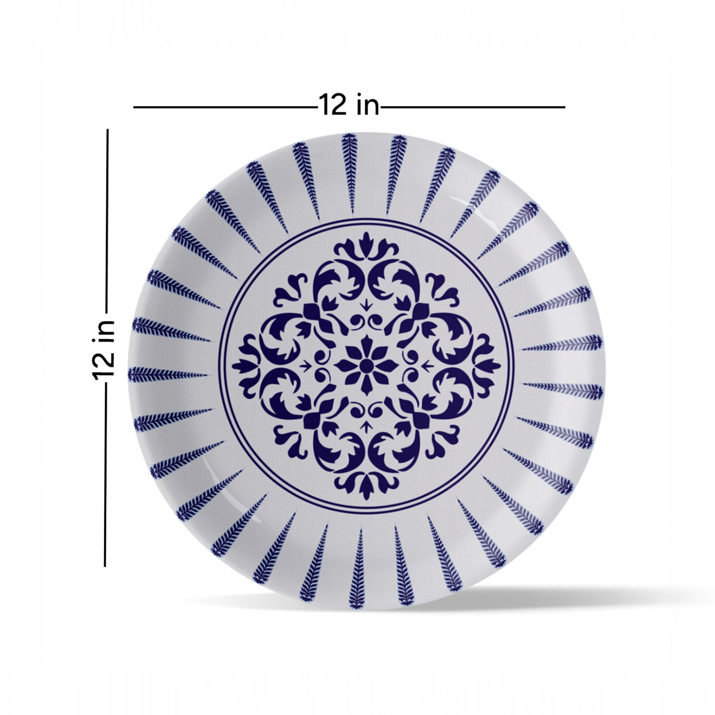 Elegant Blue Pottery symmetry floral for Every Space Wall Plate