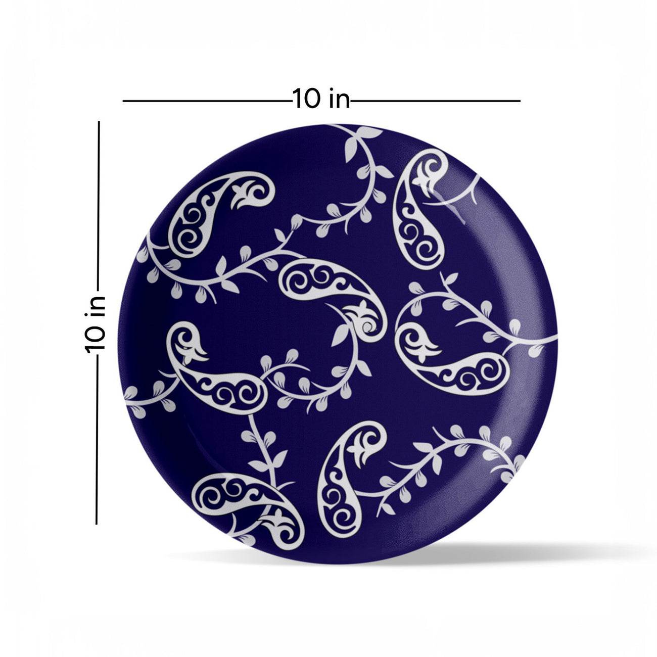 Elegant Blue Pottery symmetry paisley for Every Space Wall Plate