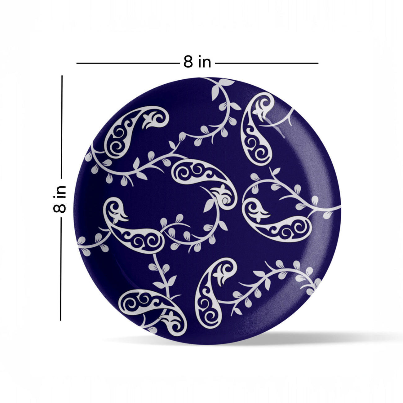 Elegant Blue Pottery symmetry paisley for Every Space Wall Plate