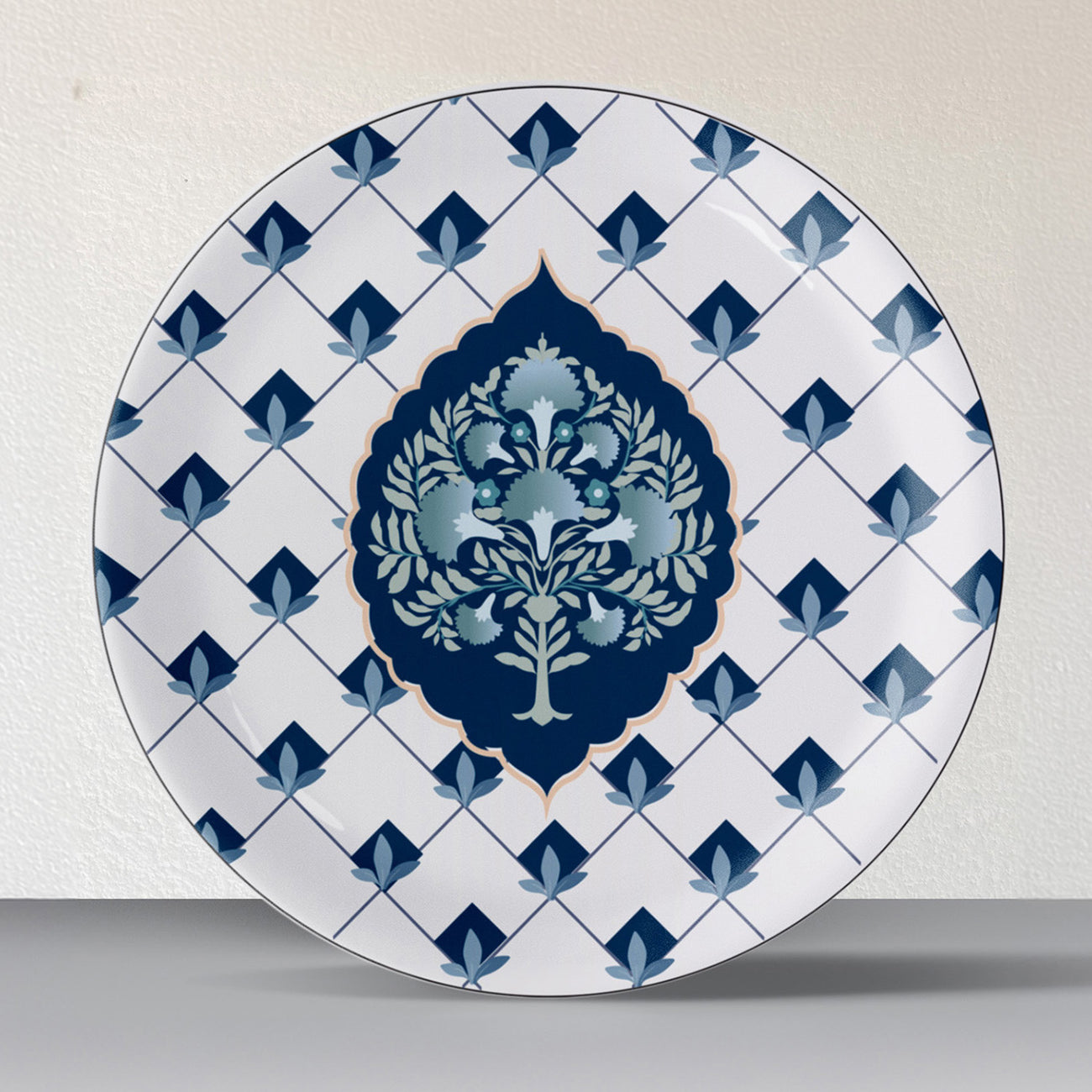 Elegant Blue and White Plate Blue Pottery Inspired plate