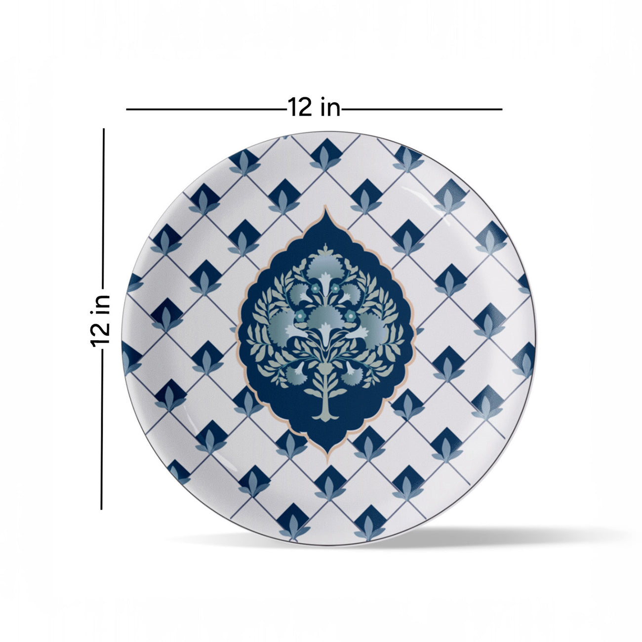 Elegant Blue and White Plate Blue Pottery Inspired plate