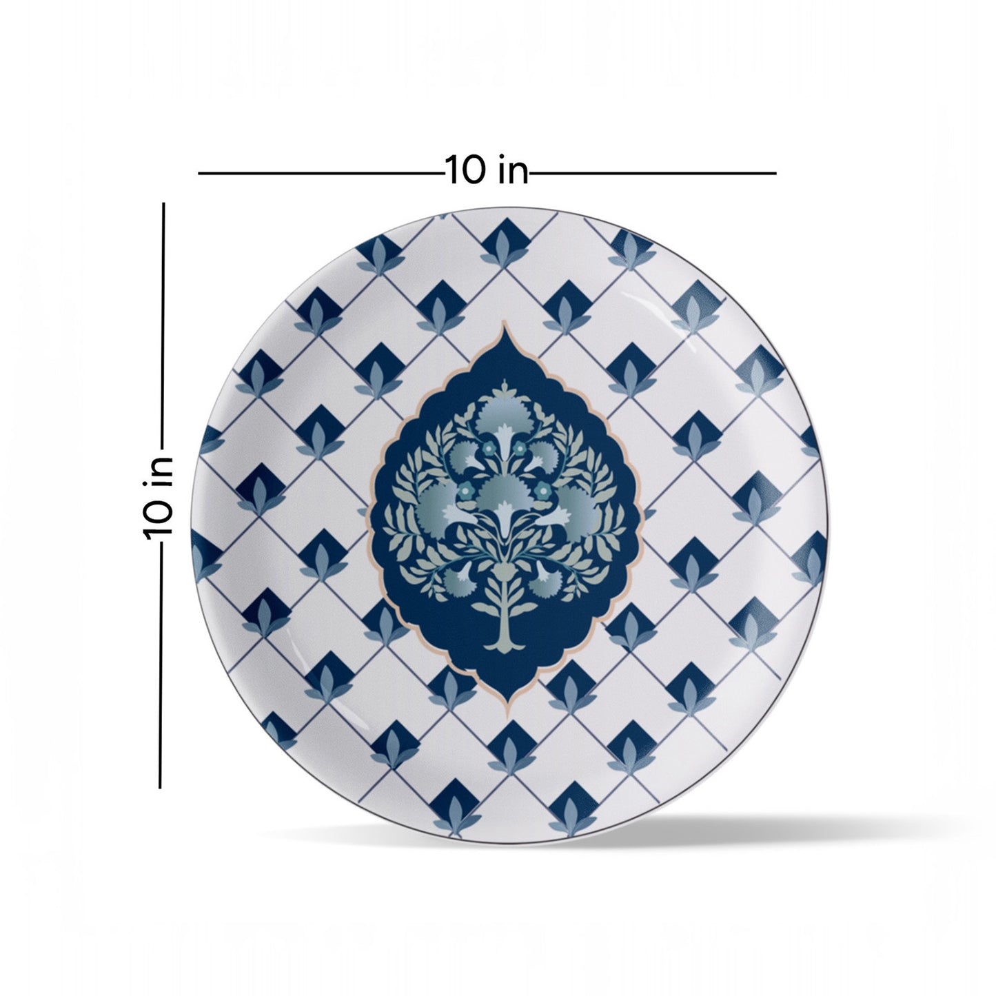 Elegant Blue and White Plate Blue Pottery Inspired plate