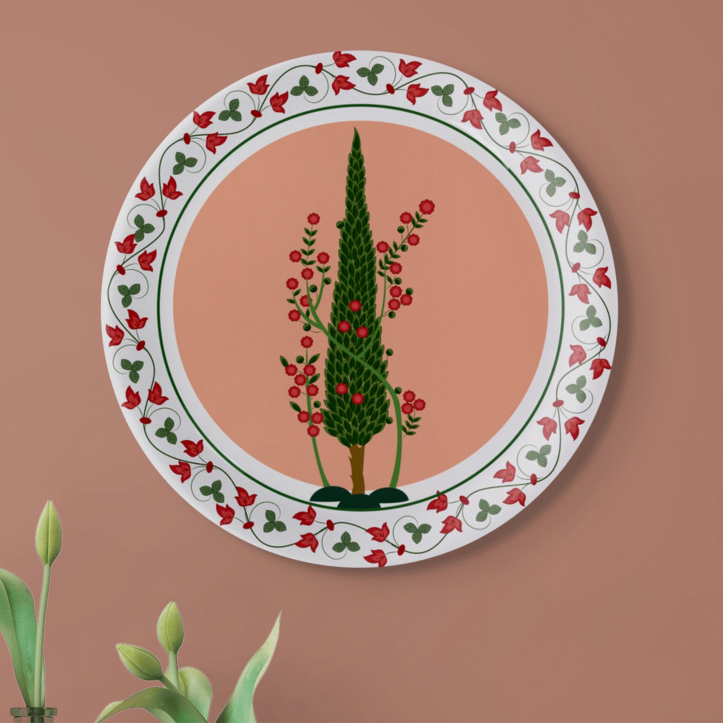 Mughal Garden-Inspired Tropical Elegance plate