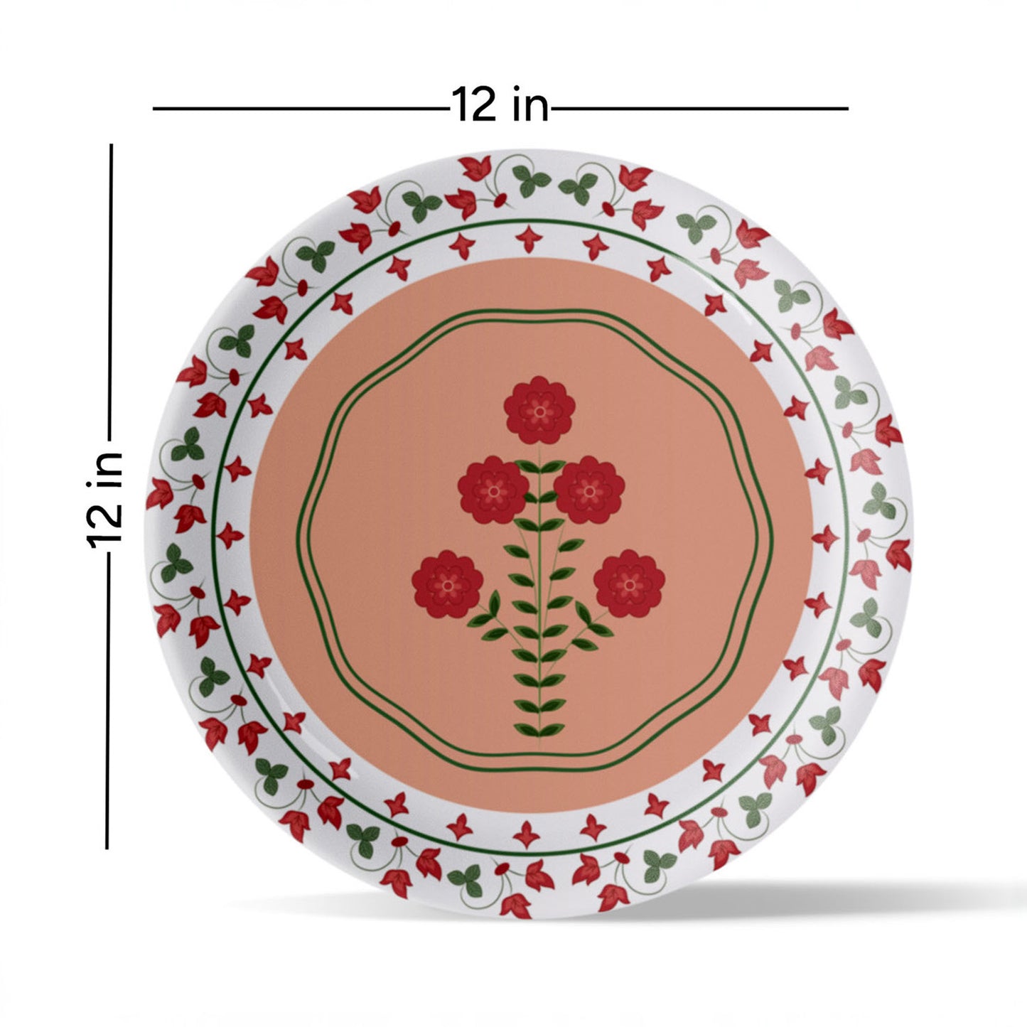 Mughal Garden-Inspired Tropical Elegance radiating floral plate