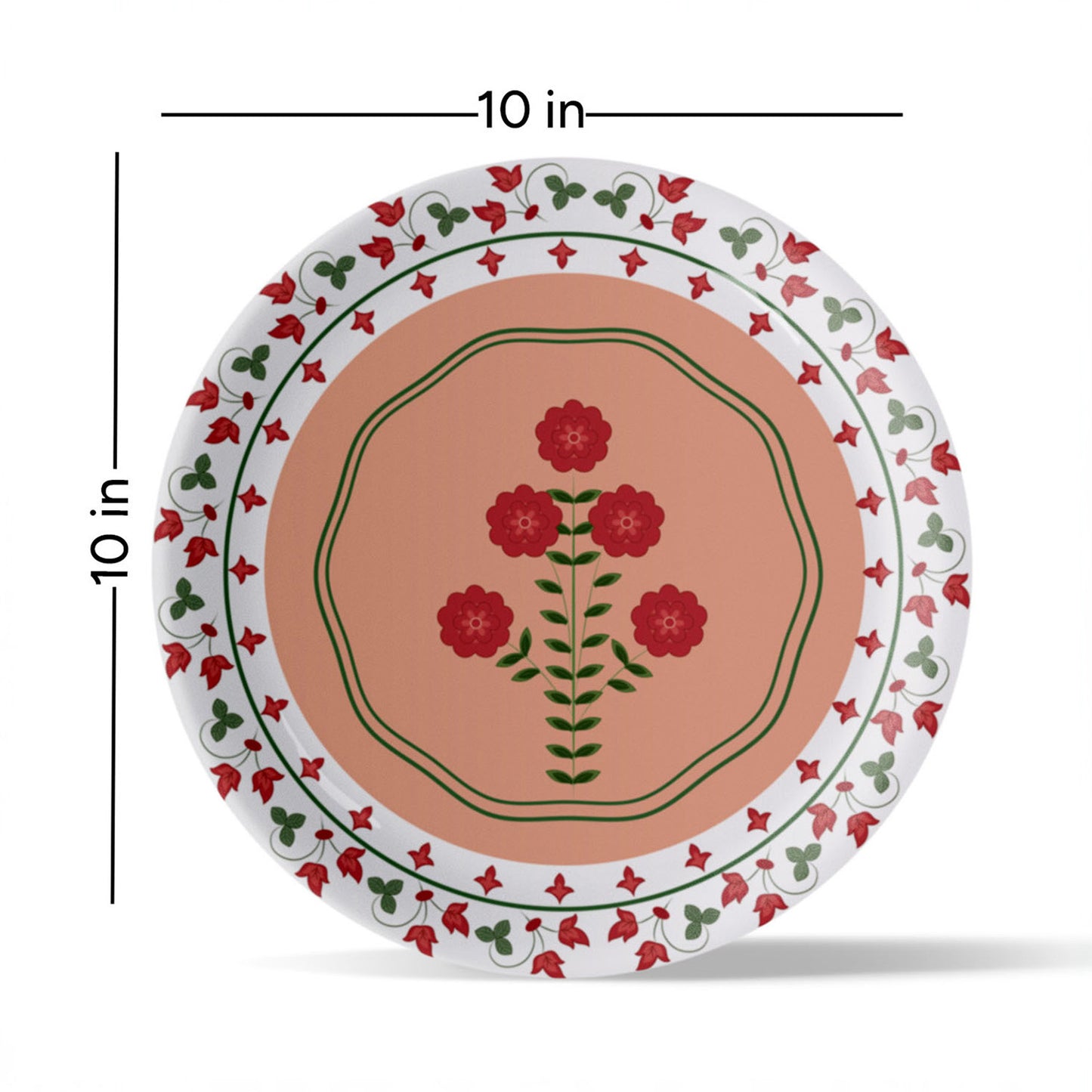 Mughal Garden-Inspired Tropical Elegance radiating floral plate