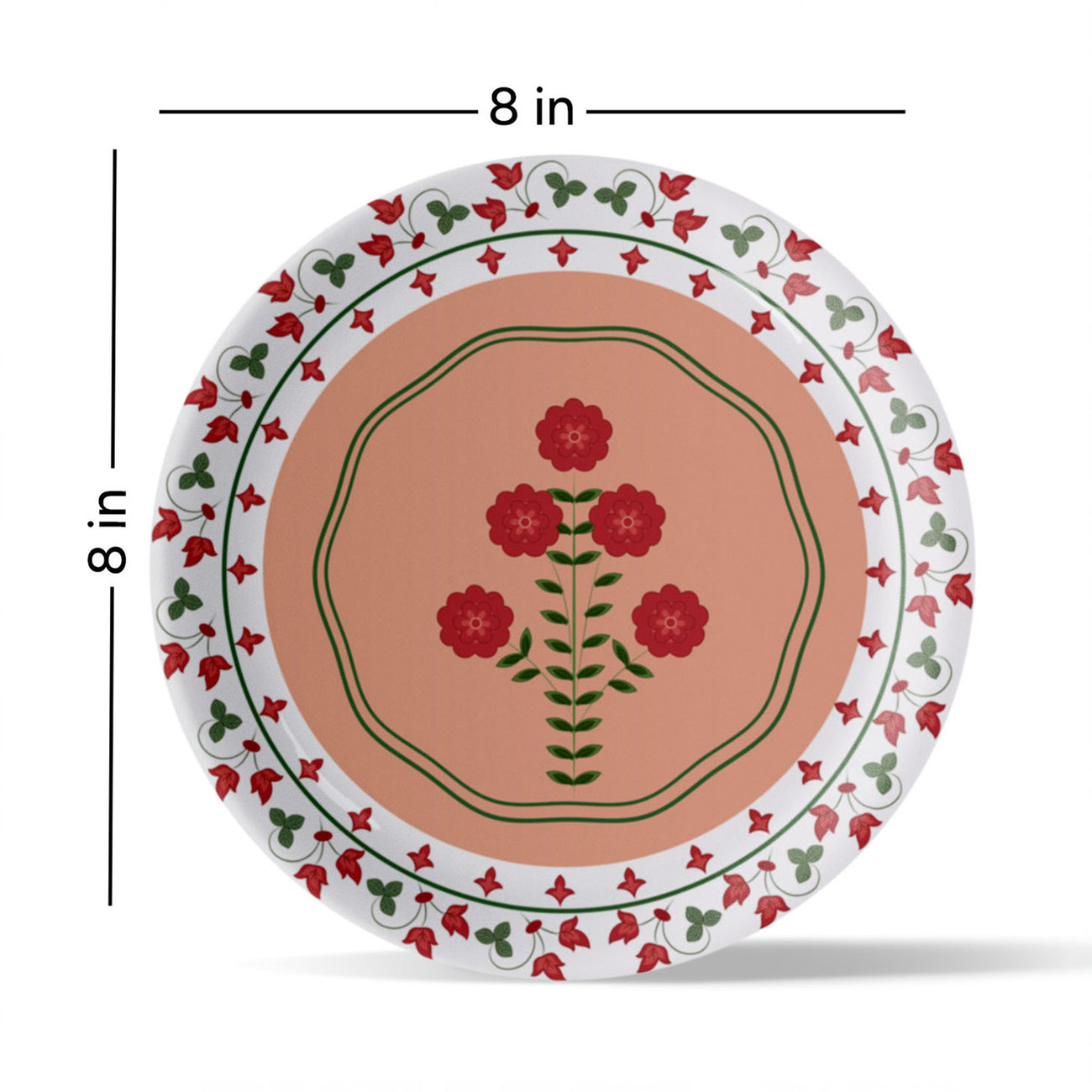 Mughal Garden-Inspired Tropical Elegance radiating floral plate